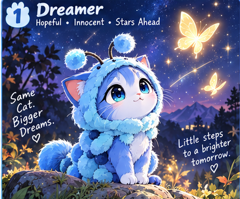 Morph Cat dreams of the butterflies overhead